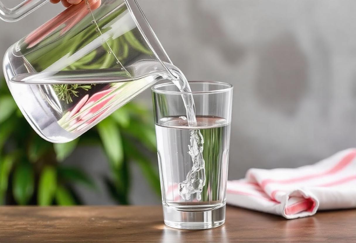 Clear Hydration Pouring Water into Glass